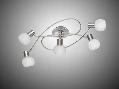 Produktbild von LED  Deckenleuchte 5 flammig Weiß/Chrom Deckenstrahler, Treppenhausbeleuchtung