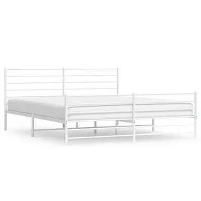 Immagine prodotto di vidaXL Struttura letto con testiera e pediera in metallo bianco 180x200 cm