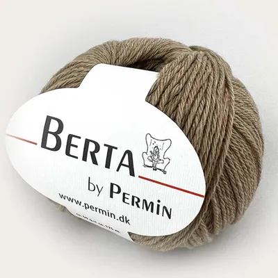 Image de Berta by Permin – Fil à tricoter en laine et coton Oeko-Tex (17 marron clair)