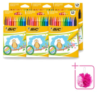 Obrázok produktu pre 6 voskových fixiek BIC – rôzne farby – 12 kusov – výhodná sada – 6 kusov