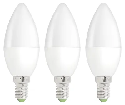 Produktbild von Spectrum E14 LED Kerzenlampe 1W 90lm 6000K Kaltweiß 230V 37mm 3 Stück