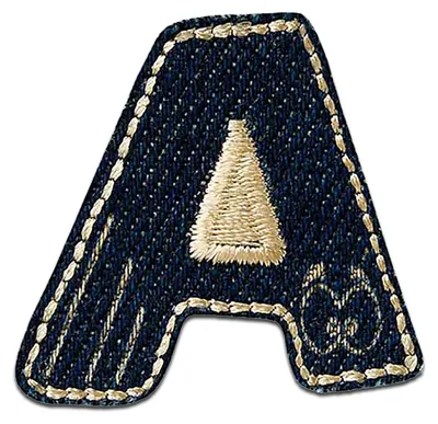 Produktbild von Buchstabe A 3.2 x 3.2 cm: Alphabet Buchstabe Einzeln Auswählbar - Aufnäher, Bügelbild, Aufbügler, Applikationen, Patches, Flicken, Zum Aufbügeln