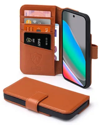 Productafbeelding van MobyDefend Hoesje - Geschikt voor Google Pixel 10 / Google Pixel 10 Pro  - Luxe Leren  Wallet Bookcase - Bruin