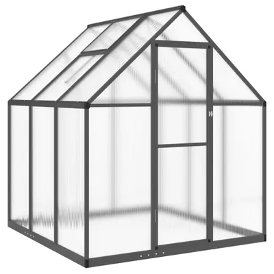 Produktbild von Gewächshaus mit Fundamentrahmen Anthrazit 169x169x195 cm Alu