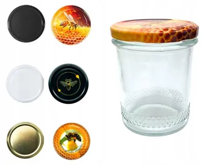 Produktbild von Akada Honigglas 400ml Glas mit Wabenmuster