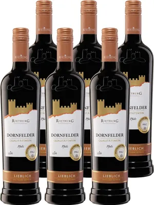 Produktbild von Rietburg Dornfelder, lieblich, Qualitätswein aus der Pfalz, Rotwein, 750 ml, 6er-Pack