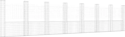 Obrázek produktu pro vidaXL Gabionový koš ve tvaru písmene U s 8 sloupky Železo 860x20x200 cm