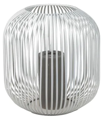 Produktbild von Windlicht Wili Stäbe in Kugelform H. 28cm weiß aus Metall Formano