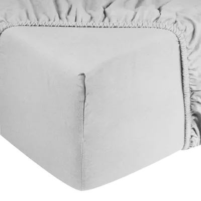 Produktbild von DoubleDry Flanell Spannbettlaken 180x200 cm - 100% Baumwolle - Spannbetttuch - 28 cm Steg - Hell Grau