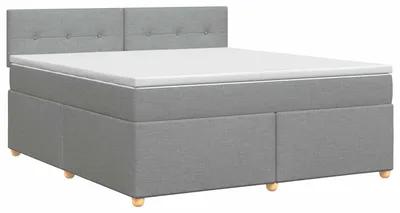 Immagine prodotto di vidaXL Letto a molle con materasso grigio chiaro 140 x 190 cm tessuto