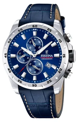 Immagine prodotto di Orologio da uomo con movimento al quarzo, cinturino in pelle e cronografo