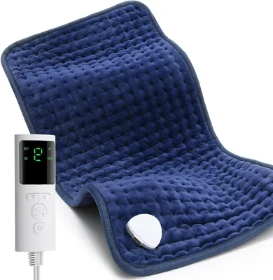 Zdjęcie produktu dla Poduszka grzewcza - Elektryczna poduszka grzewcza - Rozluźnienie mięśni - 9 stopni temperatury - 61 x 30 cm - Szara