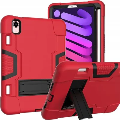Zdjęcie produktu dla Etui na iPada Mini 6 8,3" z podstawką i uchwytem na rysik, czerwone