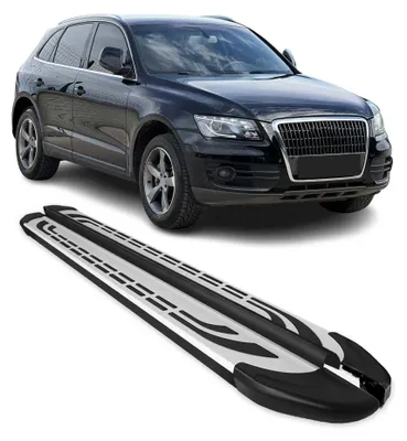 Image de Marchepieds latéraux pédale pour Audi Q5 8RB 2008-2017 Aluminium Gris Noir 2x