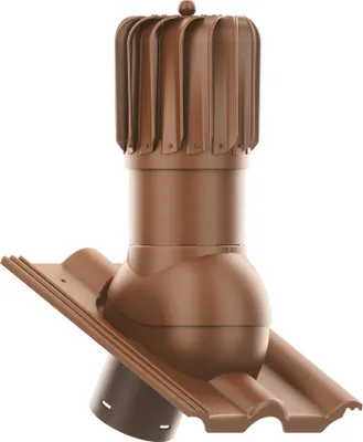 Produktbild von Entlüfterkamin ROTOLINE 125 für Betondachziegel BRASS Frankfurter, Benders Mecklenburger, ProDach - Doppelrömer (Dunkelgraphit)