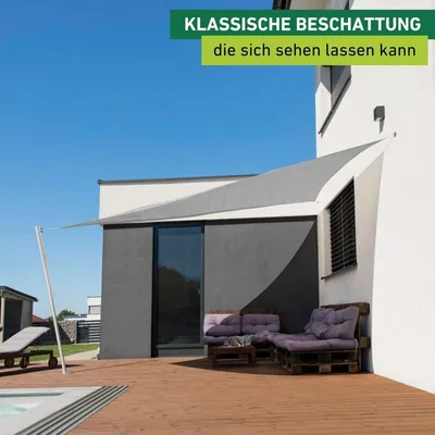 Produktbild von Windhager Sonnensegel ELBA Dreieck aus HDPE-Gewebe, wind- und wasserdurchlässig, 85% UV-Schutz