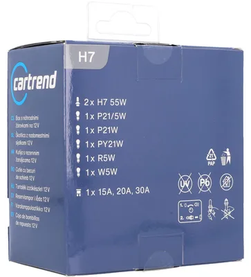 Productafbeelding van Reserveverlichting set voor auto, 10-delig, inclusief H7 lampen en zekering