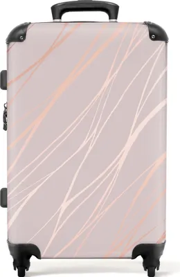 Produktbild von NoBoringSuitcases.com® Großer Koffer - Marmor - Rosa - Roségold - Marmoroptik - Kombinationsschloss TSA - Hartschalen Trolley 4 Rollen - 72 liter - Reisekoffer - 66 cmKoffer Mittelgroß 67x43x25 cm, 72L,