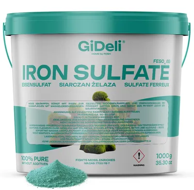 Produktbild von Eisensulfat 1kg Heptahydrat Hortensiendünger Garten Landwirtschaft FeSO4 GiDeli