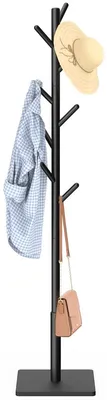 Imagen del producto de Perchero de pie - Madera de haya - 8 ganchos - Negro - 180 cm