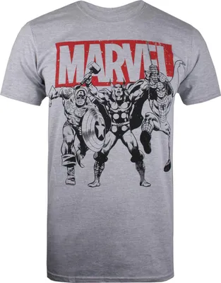 Produktbild von Marvel - "Trio Heroes" T-Shirt für Herren TV1582 (L) (Grau meliert)