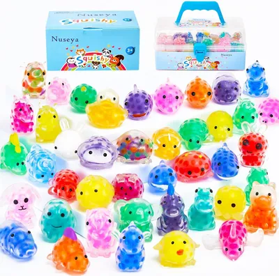 Productafbeelding van Mochi squishy fidget speelgoed voor kinderen - Set van 42 - Stressverlichtende mini squishies met schattige