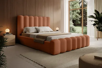 Produktbild von Polsterbett Doppelbett MACON 140x200cm in Stoff Euphoria Rostbraun
