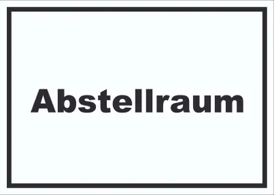 Produktbild von Abstellraum Schild mit Text Lager waagerecht A2 Rückseite selbstklebend