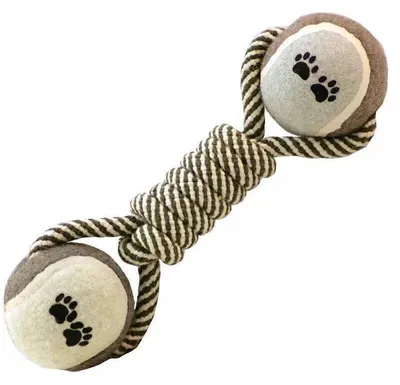 Imagen del producto de Juguete resistente para perros con cuerda y pelotas de tenis