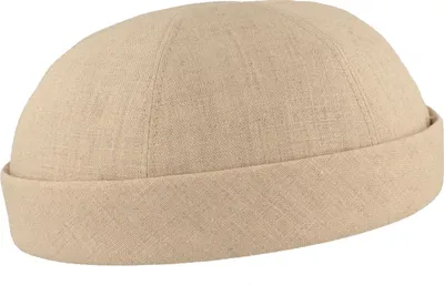 Bullani randloses Docker Cap aus 100% Leinen in beige