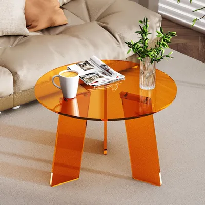 Produktbild von SolidKeus – Runder Couchtisch aus Acryl für Wohnzimmer und Schlafzimmer