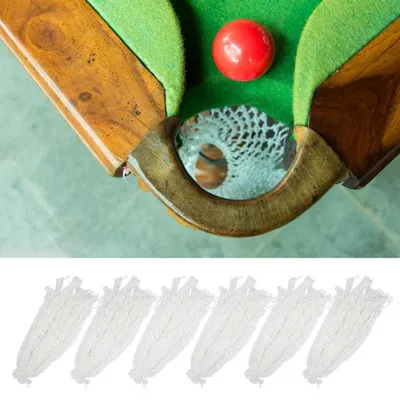 Productafbeelding van 6 stuks biljart netzakken voor snookertafels - wit