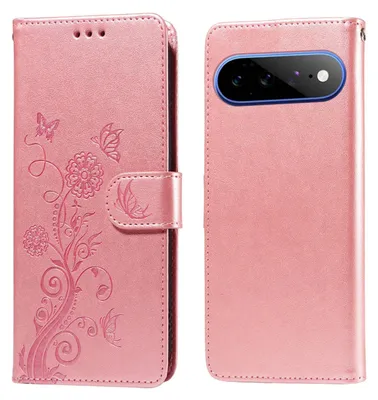 Produktbild von Mobigear Blumen-Handyhülle für Google Pixel 11 Pro XL – Klapphülle/Etui mit Geldbörsenfunktion – Rosa