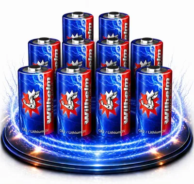 Produktbild von 10 x Wilhelm CR2 Batterien 3V Lithiumbatterie CR2A DLCR2 CR17355 Lithium Batterie Fotobatterie Photo