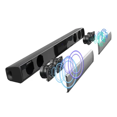 Image de Haut-parleur Bluetooth, haut-parleur home cinéma, lumières RVB colorées, trois modes d'éclairage, quatre haut-parleurs + conception du canal d'air