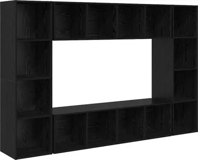 Obrázok produktu pre Sada TV stolíkov vidaXL, 4 ks, čierna, 37 x 37 x 142,5 cm, drevotrieska