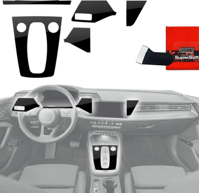 Immagine prodotto di Pellicole protettive 5in1 Grizz Protector per console centrale e cruscotto - Audi S3 8Y Facelift (2024-2025) Nero lucido