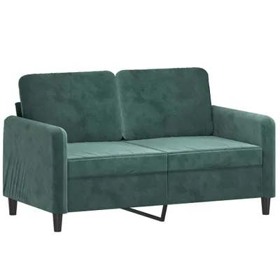 Image de Canapé à 2 places Vert foncé 120 cm Velours
