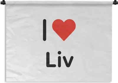 Produktbild von MuchoWow® Wandteppich Wandbehang Ich liebe - Liv - Girl 60x45 cm Tapisserie Dekoration Wandtuch - Das Schlafzimmer