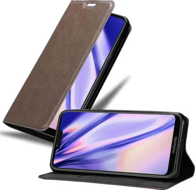 Obrázok produktu pre Cadorabo puzdro pre Motorola MOTO G7 POWER ochranný kryt v hnedej farbe puzdro na mobilný telefón kryt magnetické zatváranie