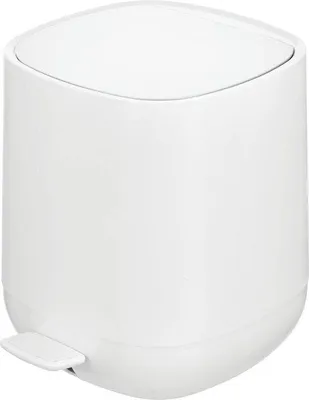 Produktbild von Kunststoffasschen mit Pedal und Kunststoffeinsatz, 5 Liter, mit Deckel - ideal für Badezimmer, Küche, Büro usw. - weiß
