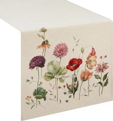 Image de Chemin de table -Up Tapisserie Lin Polyester Coton Acrylique 45 cm x 140 cm