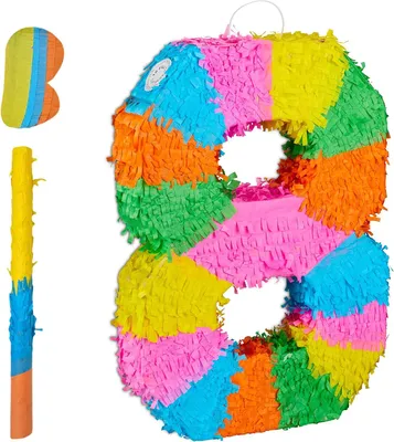 Image de Piñata arc-en-ciel pour anniversaire - Inclusif (LGBTQ+) - Dimensions : 50,5 x 35,5 x 7,5 cm - Piñata pour enfants - À remplir - Colorée
