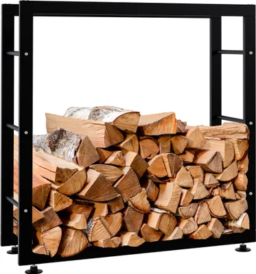 Produktbild von CLP Kaminholzständer Keri V2 schwarz 25x80x80 cm