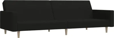 Produktbild von vidaXL Schlafsofa 2-Sitzer Schwarz Stoff