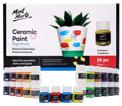 Keramikfarbe Set 26x20ml – Deckende Farben für Glas & Porzellan