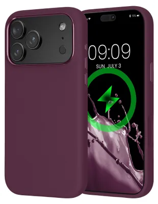 Produktbild von kwmobile Silikon Case für Apple iPhone 18 Pro Max / iPhone 17 Pro Max Hülle - kompatibel mit MagSafe, Handyhülle mit Magnetring, Mikrofaserfutter und