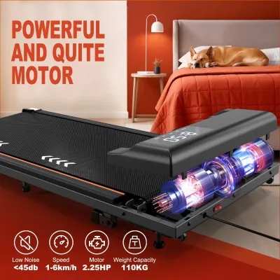 Immagine prodotto di Tapis roulant Walking Pad – Tapis roulant elettrico per uso domestico – Potenza 2,25 HP – Velocità 1–6 km/h – Inclinazione regolabile – Superficie di corsa 80–120 x 30–50 cm – Portata massima 100 kg