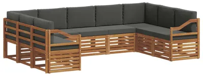 Productafbeelding van vidaXL Tuinset met 9 zitplaatsen, natuurlijke en antraciet kleur