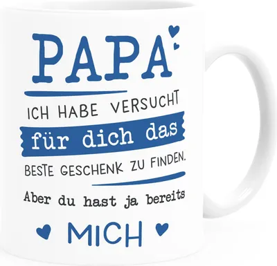 Produktbild von Kaffee-Tasse Papa ich habe versucht für dich das beste Geschenk zu finden Geburtstag Vatertag Weihnachten SpecialMe® weiß standard